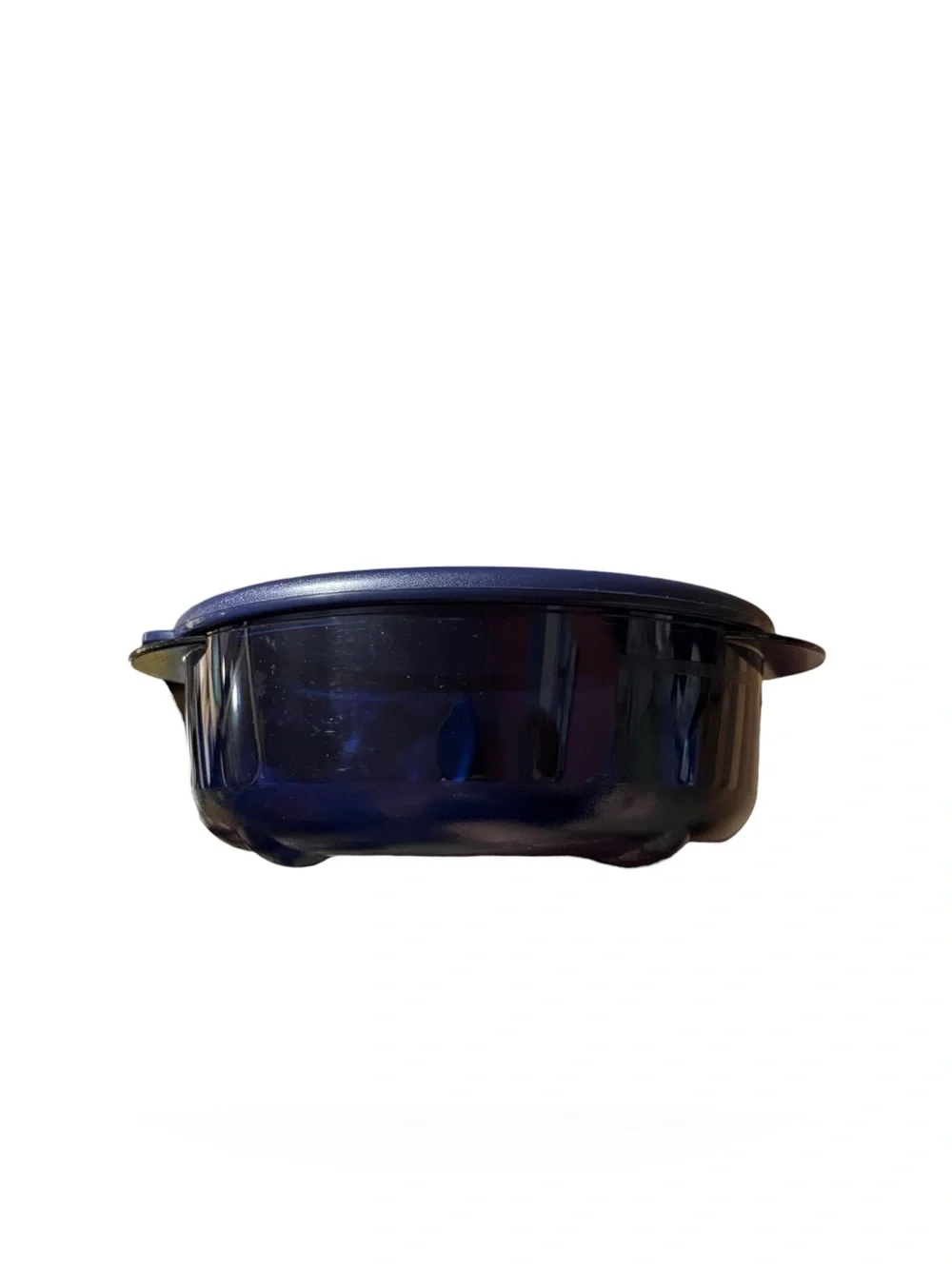 Tupperware Vent N Serve Round 2 1/2 C Vented Microwave Bowl Blue 4151B-3